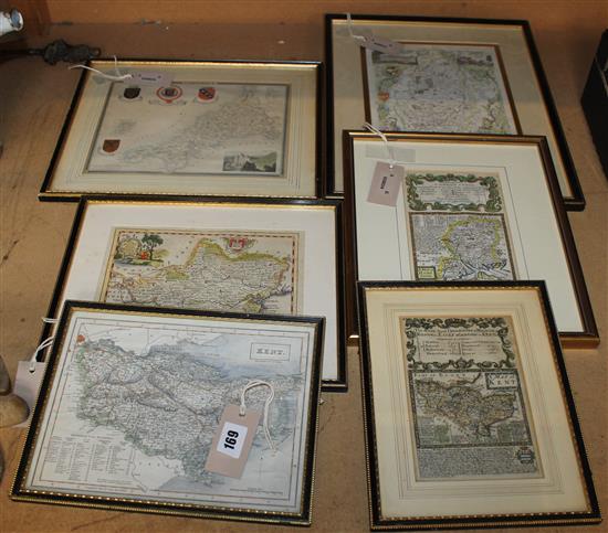 Collection of six various county maps